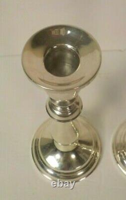 Pair Vintage ELLMORE Sterling Silver 8 Candlesticks