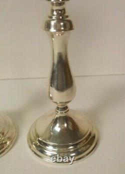 Pair Vintage ELLMORE Sterling Silver 8 Candlesticks