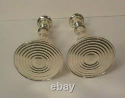 Pair Vintage ELLMORE Sterling Silver 8 Candlesticks