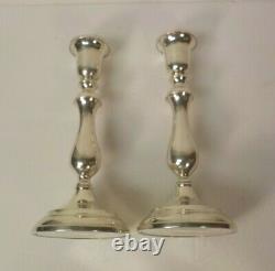 Pair Vintage ELLMORE Sterling Silver 8 Candlesticks