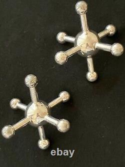 Pair Vintage Edwardian Silver Knife Rests Christopher Dresser Roberts + Belk