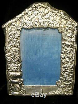 Pair Vintage Estate Ornate Hallmarked English Sterling Silver Photo Frames