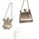 Pair Vintage Etched Sterling Silver Opening Purse Necklace Pendant. 8 X 2 Long