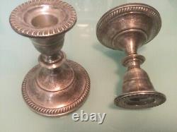 Pair Vintage FISHER Sterling Silver 4.5 Weighted Candlesticks. #874