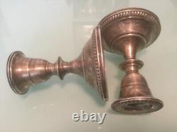 Pair Vintage FISHER Sterling Silver 4.5 Weighted Candlesticks. #874