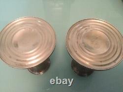 Pair Vintage FISHER Sterling Silver 4.5 Weighted Candlesticks. #874