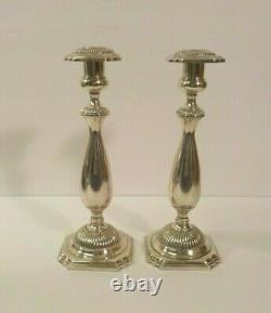 Pair Vintage Fisher Sterling Silver 9.5 Candlesticks, Classical Design