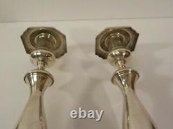 Pair Vintage Fisher Sterling Silver 9.5 Candlesticks, Classical Design