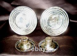 Pair Vintage Fisher Sterling Silver Candle Sticks Holders # 806 and Bobeches