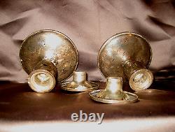 Pair Vintage Fisher Sterling Silver Candle Sticks Holders # 806 and Bobeches