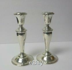 Pair Vintage Gorham Sterling Silver 7 Candlesticks