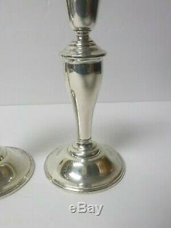 Pair Vintage Gorham Sterling Silver 7 Candlesticks