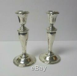 Pair Vintage Gorham Sterling Silver 7 Candlesticks