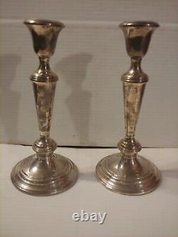 Pair Vintage Gorham Sterling Silver Convertible Candelabra Candlesticks #808