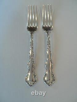 Pair Vintage Gorham Strasbourg Sterling Silver Luncheon Forks