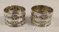 Pair Vintage Gorham Strasbourg Sterling Silver Napkin Rings MG