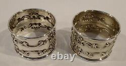 Pair Vintage Gorham Strasbourg Sterling Silver Napkin Rings MG