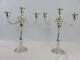 Pair Vintage International Sterling Silver Queen's Lace 3-light Candelabra 15.5