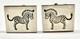 Pair Vintage Mexican Modernist Zebra. 970 Silver Cufflinks By Antonio Pineda
