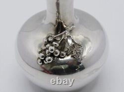 Pair Vintage Mid 20th Century Indonesian Yogya Solid Silver 900 Vases Marked