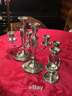 Pair Vintage Mueck-Cary Of N. Y Sterlng Silver 3 Light Candelabras, 14.5 Perfect