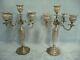 Pair Vintage Persian Silver (84) 4 Arm Candelabra, Signed, Holds 5 Candles Each