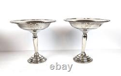 Pair Vintage Preisner Sterling Silver Weighted Pedestal Compote Candy Dishes 2