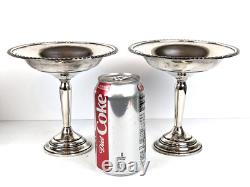 Pair Vintage Preisner Sterling Silver Weighted Pedestal Compote Candy Dishes 2