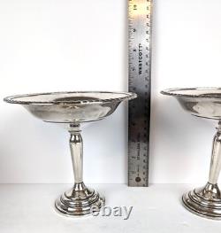 Pair Vintage Preisner Sterling Silver Weighted Pedestal Compote Candy Dishes 2