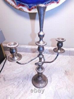 Pair Vintage Prelude International Sterling Convertible 3 Light Candelabras