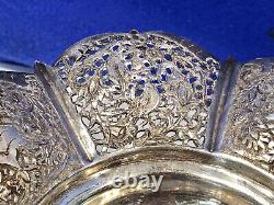Pair Vintage Rare Hand Made Hand Engraved Candy Dish 84 SOLID Silver 716.97 gram