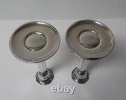 Pair Vintage Reed & Barton Sterling Silver 8.75 Fluted Candlesticks