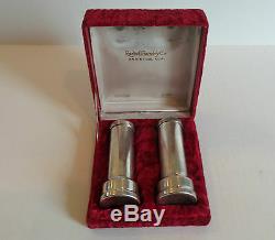 Pair Vintage Rudisill Foundry Co. Sterling Silver Cased Salt & Pepper Shakers