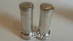 Pair Vintage Rudisill Foundry Co. Sterling Silver Cased Salt & Pepper Shakers