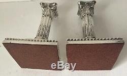 Pair Vintage Silver Corinthian Column Candlesticks-meriden