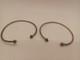 Pair Vintage Silver Etched Pointed Ends Bangle / Cuff Bracelet Unisex