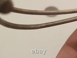 Pair Vintage Silver Etched Pointed Ends bangle / Cuff Bracelet unisex