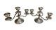 Pair Vintage Silver Plated Candelabras Candlesticks, 3 Arm Triple English