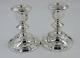 Pair Vintage Solid Sterling Silver Squat Candlesticks 12 Cm Tall