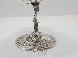 Pair Vintage Sterling Silver Gorham Durgin Compotes Dolphin holding Sea Shells