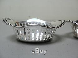 Pair Vintage Sterling Silver Nut Dishes, Pierced/reticulated Decoration