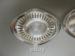 Pair Vintage Sterling Silver Nut Dishes, Pierced/reticulated Decoration