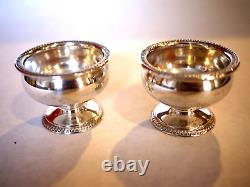 Pair / Vintage Sterling Silver Salts / M. Fred Hirsch Co 1920-45