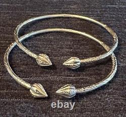 Pair Vintage Sterling West Indies Caribbean Bangle Bracelets Coaco Pods 24g/pair