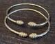 Pair Vintage Sterling West Indies Caribbean Bangle Bracelets Swirl Pods 28g/pair