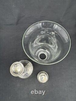 Pair Vintage TOWLE Sterling Weighted Candlesticks, Etched glass Shades, 12 3/4