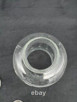 Pair Vintage TOWLE Sterling Weighted Candlesticks, Etched glass Shades, 12 3/4