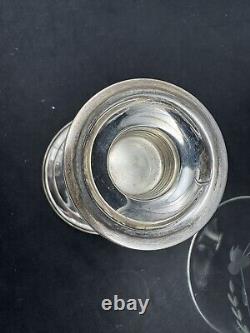 Pair Vintage TOWLE Sterling Weighted Candlesticks, Etched glass Shades, 12 3/4