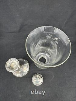 Pair Vintage TOWLE Sterling Weighted Candlesticks, Etched glass Shades, 12 3/4