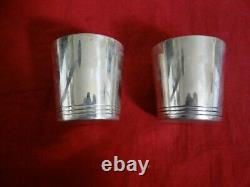 Pair Vintage Tiffany & Co Sterling Silver Mint Julep Cups # 22875 No Mono